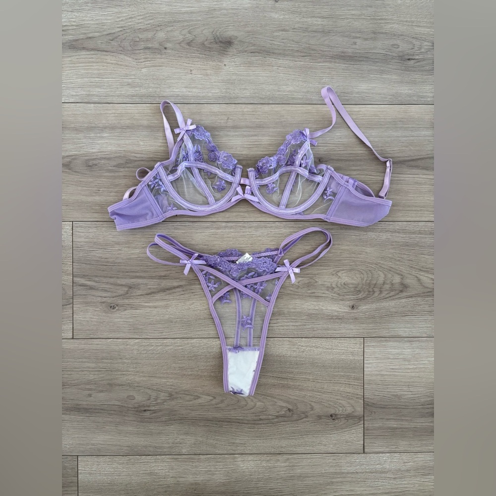 Lavender Lace Lingerie Set